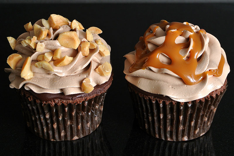 Chocolate with peanut butter or dulce de leche filling, ganache, and chocolate buttercream <i>(gf)</i><br>June 14